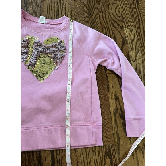 Crewcuts  J. Crew Girls Gold Silver Flip Sequin Pink Sweatshirt Crewneck Size 12 - Picture 11 of 11